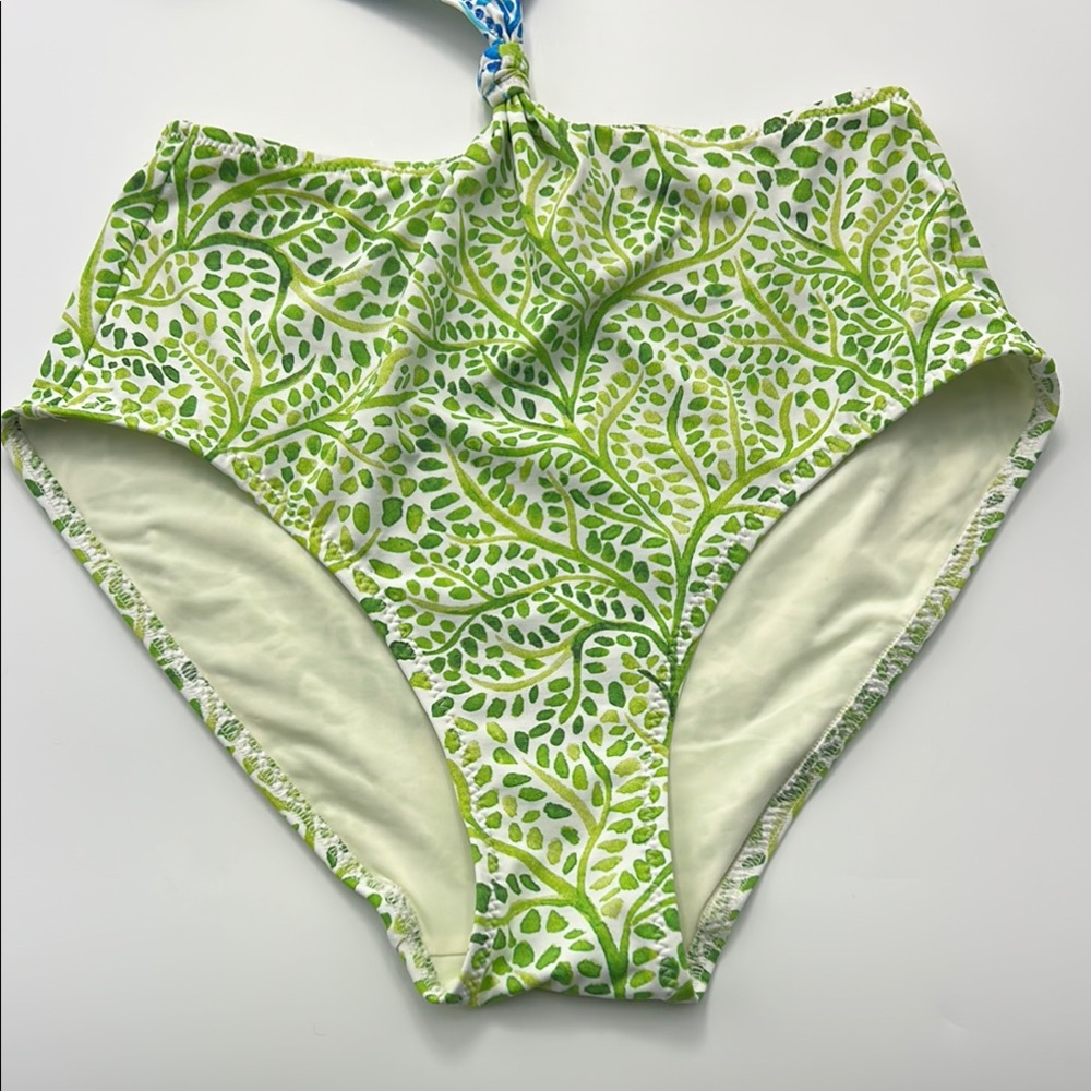Solid & Striped The Bailey Swimsuit One Piece Knot Blue Green Floral Small - Picture 3 of 15
